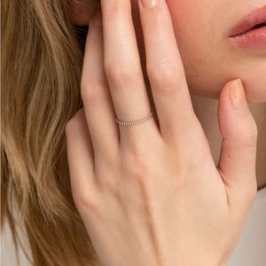 Mejuri 14k white gold beaded ring